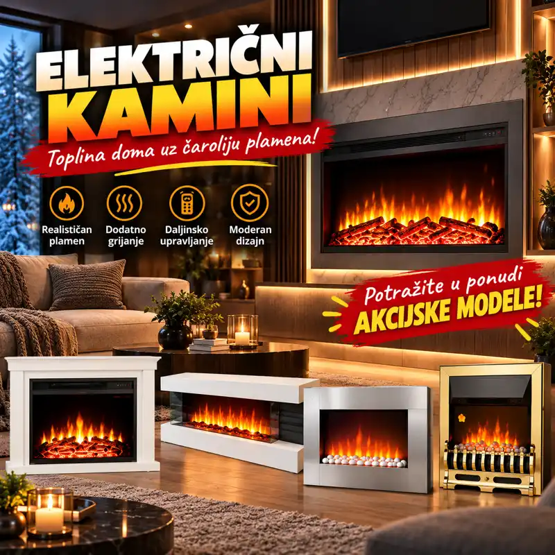 ELEKTRIČNI KAMINIA, toplina i elegancija na jednom mjestu!