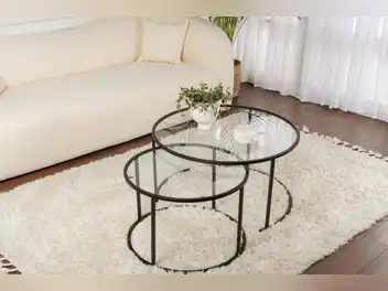Set stolića za kavu Aurum - 80, 60 - crna, prozirna