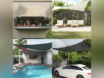 Jedro za zaštitu od sunca 160 g/m² crno 4 x 4 m HDPE