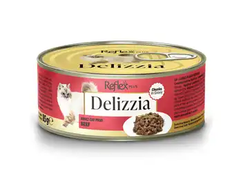 Delizzia komadići govedine u umaku hrana za odrasle mačke, 85 g