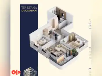 Stan u izgradnji- 50,79 m2