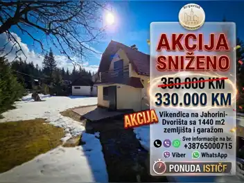 Vikendica, kuća, Dvorišta, Jahorina, 120m2, 1440 okućnica, garaža