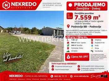 Zemljišta Doboj 7559m2 - PODNOVLJE